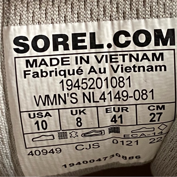 SOREL Womens Kinetic Grey sneaker shoes size 10 - Picture 7 of 8